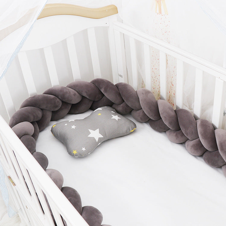 Baby Bumper Bed Braid Knot Pillow Cushion Bumper for Infant cuna Bebe lit Crib Protector Cot Bumper Room Decor Overview: 1. Safety protection, anti-collision and anti-pinch Surrounding protection, safety and anti-collision, to prevent the active baby from