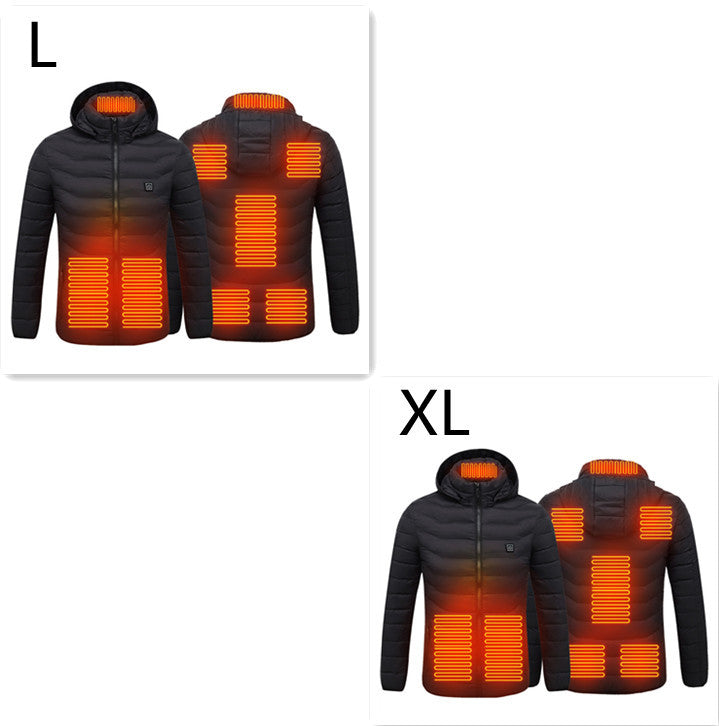 New Heated Jacket Coat USB Electric Jacket Cotton Coat Heater Thermal Clothing Heating Vest Men's Clothes Winter Overview: LIGHTWEIGHT DESIGN FOR HEATING: Metallic dot lining, elastic cuffs, hem, removable hood, long sleeve and high-quality zippers help y