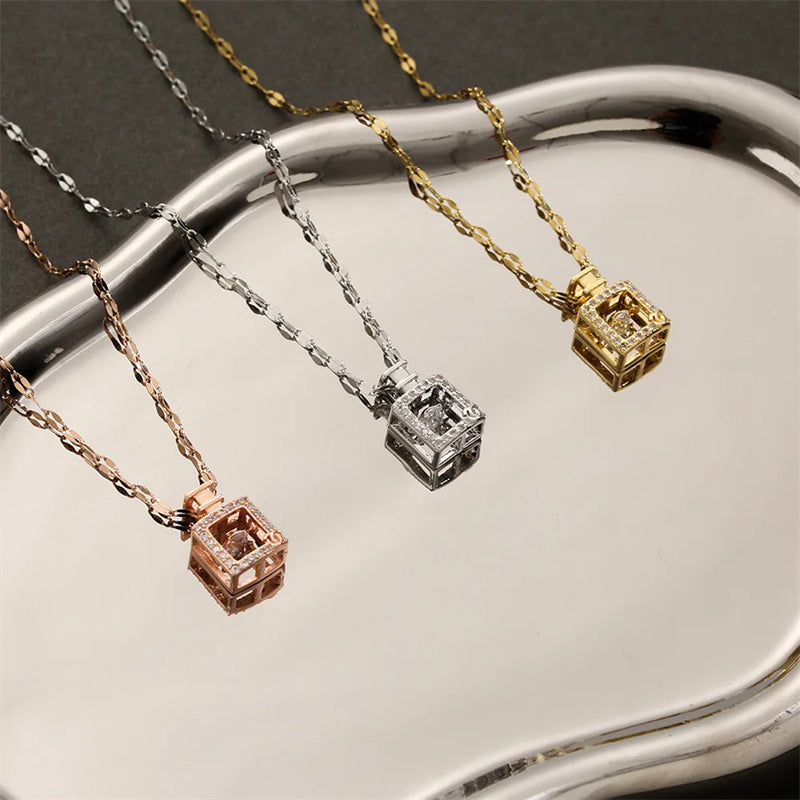 Valentines Day Gift Perfume Bottle Pendant Titanium Steel Necklace Korean Trend Zircon Luxury Female Necklace Charm Jewelry Gift Fashion Jewelry Woman Overview: Unique design, stylish and beautiful. Good material, High quality. A variety of types, any cho