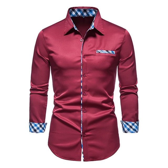 Plaid Patchwork Formal Shirts for Men The Plaid Patchwork Formal Shirts for Men are the perfect shirt for any man who wants to look his best. Made from a breathable fabric, these slim-fit shirts are perfect for any occasion, whether it be a casual gatheri