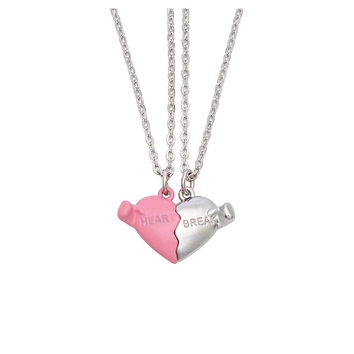 Holding Heart Magnet Pendant Couple Necklace For Love Product Information: Material: Mixed material Processing process: handmade Shape: Heart shape Chain pattern: cross chain Layer or not: No Pendant material: Alloy Popular element: Hearts/hearts Style: C