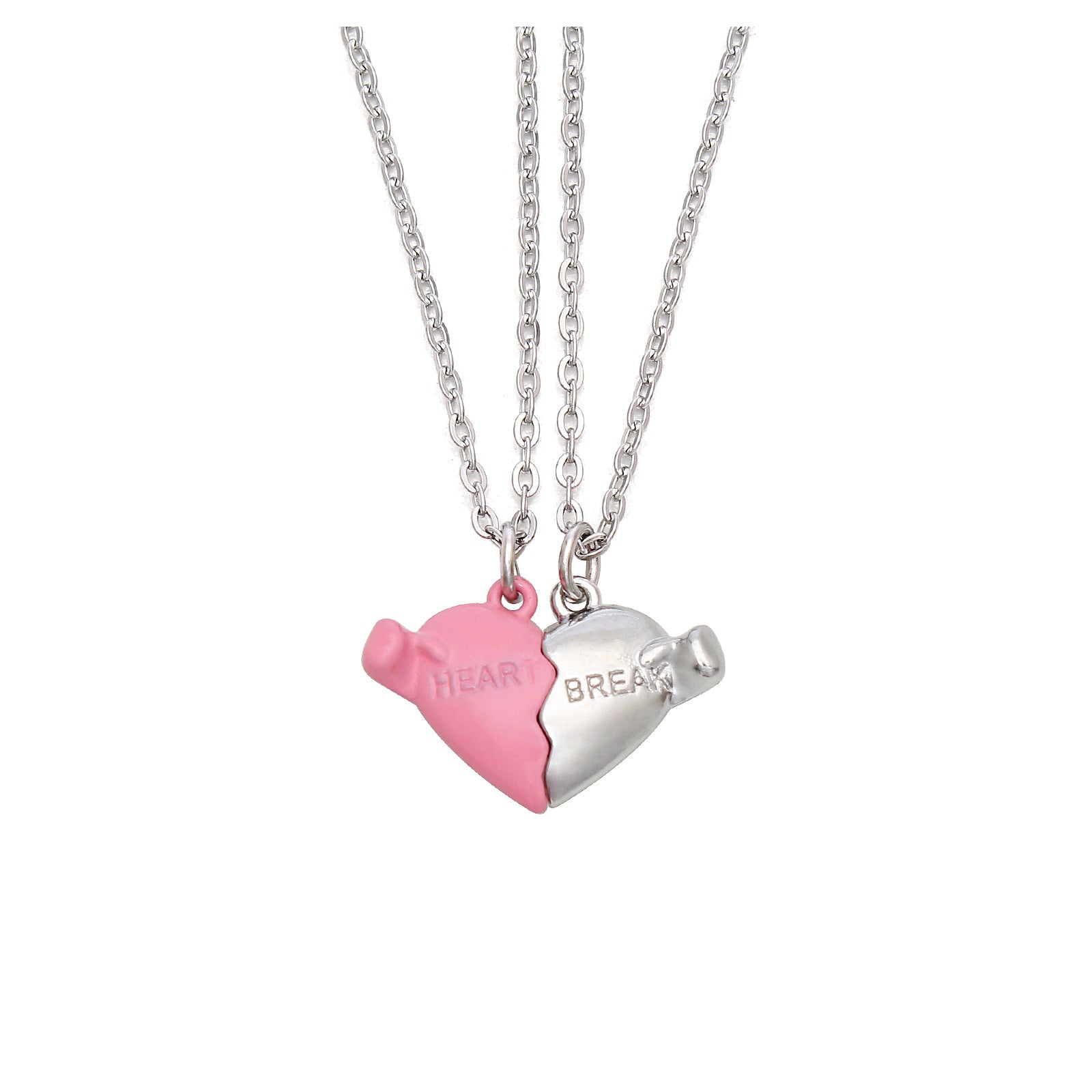 Holding Heart Magnet Pendant Couple Necklace For Love Product Information: Material: Mixed material Processing process: handmade Shape: Heart shape Chain pattern: cross chain Layer or not: No Pendant material: Alloy Popular element: Hearts/hearts Style: C