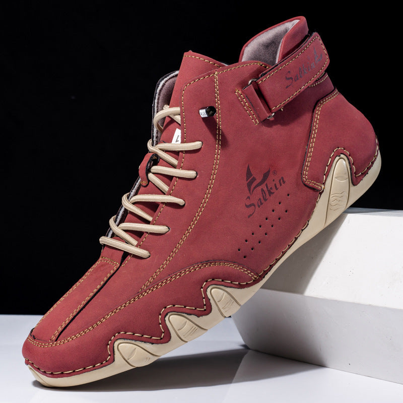 Summer Men's Casual Ankle Boots Product information: Pattern: solid color Color: S7008 beige (upgrade),S7008 dark blue (upgrade),S7008 khaki (upgrade),S7008 Black (upgrade),S7008 White (upgrade),s7008 yellow brown (upgrade),s7008 Green (upgrade),S7008 win