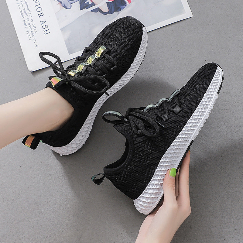 New Style Flying Woven Socks Shoes Casual Sports Shoes Women Running Shoes Product Information: Product Category: Coconut Shoes Style: Korean Suitable season: autumn Applicable gender: female Upper material: flying weave Popular elements: sewing thread, c