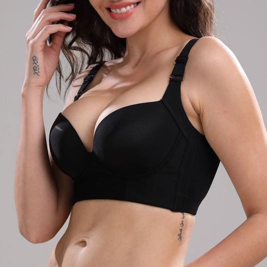 Button Full Cup Plus Size Bra Without Wire Product information: Fabric Name: Nylon/Nylon Function: gather, support, beautiful back, adjustable, comfortable, side retraction, side breasts, big breasts and small breasts Lining Composition: Polyester Fiber (
