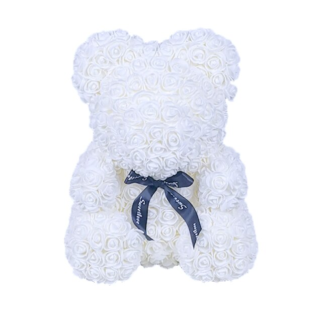 Valentine's Day Gift Rose Bear Eternal Flower Rose Teddy Bear PE Foam Bear 25cm Valentines Day Overview: Rose Bear — The rose bear is about 10*7*7 inches (length*width*height). This eternal rose bear symbolizes eternal love, affection, friendship and stab