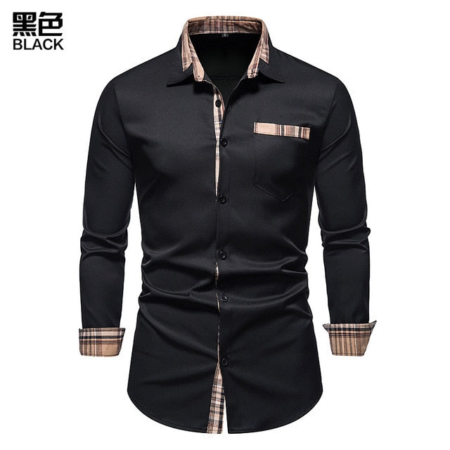 Plaid Patchwork Formal Shirts for Men The Plaid Patchwork Formal Shirts for Men are the perfect shirt for any man who wants to look his best. Made from a breathable fabric, these slim-fit shirts are perfect for any occasion, whether it be a casual gatheri