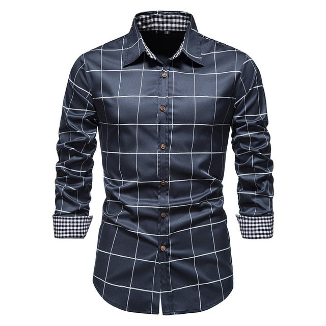 Plaid Patchwork Formal Shirts for Men The Plaid Patchwork Formal Shirts for Men are the perfect shirt for any man who wants to look his best. Made from a breathable fabric, these slim-fit shirts are perfect for any occasion, whether it be a casual gatheri