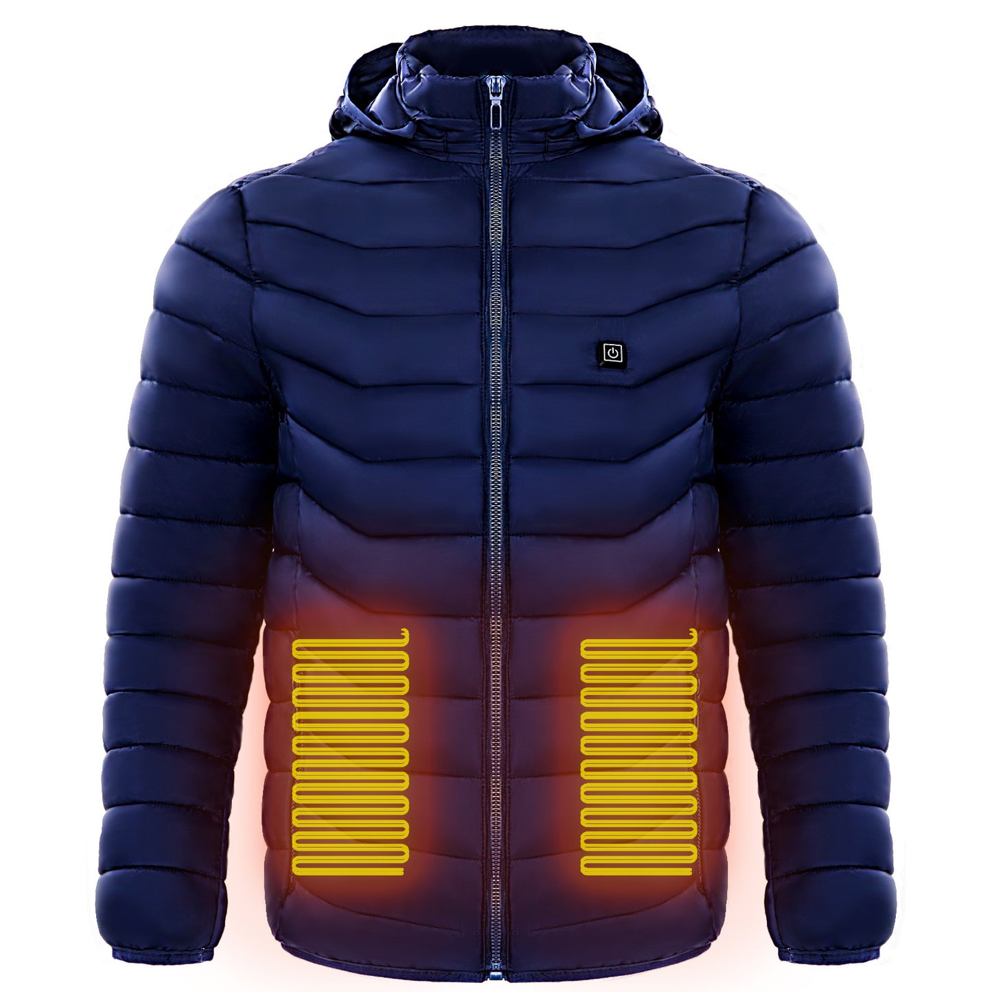 Men Heated Puffer Jacket Electric Heating Coat Insulated Hood Windbreaker 9Heat Zones Perfect for skiing: With its lightweight and long-sleeve puffer design, this heated jacket is ideal for skiing. It provides the necessary warmth without hindering your m