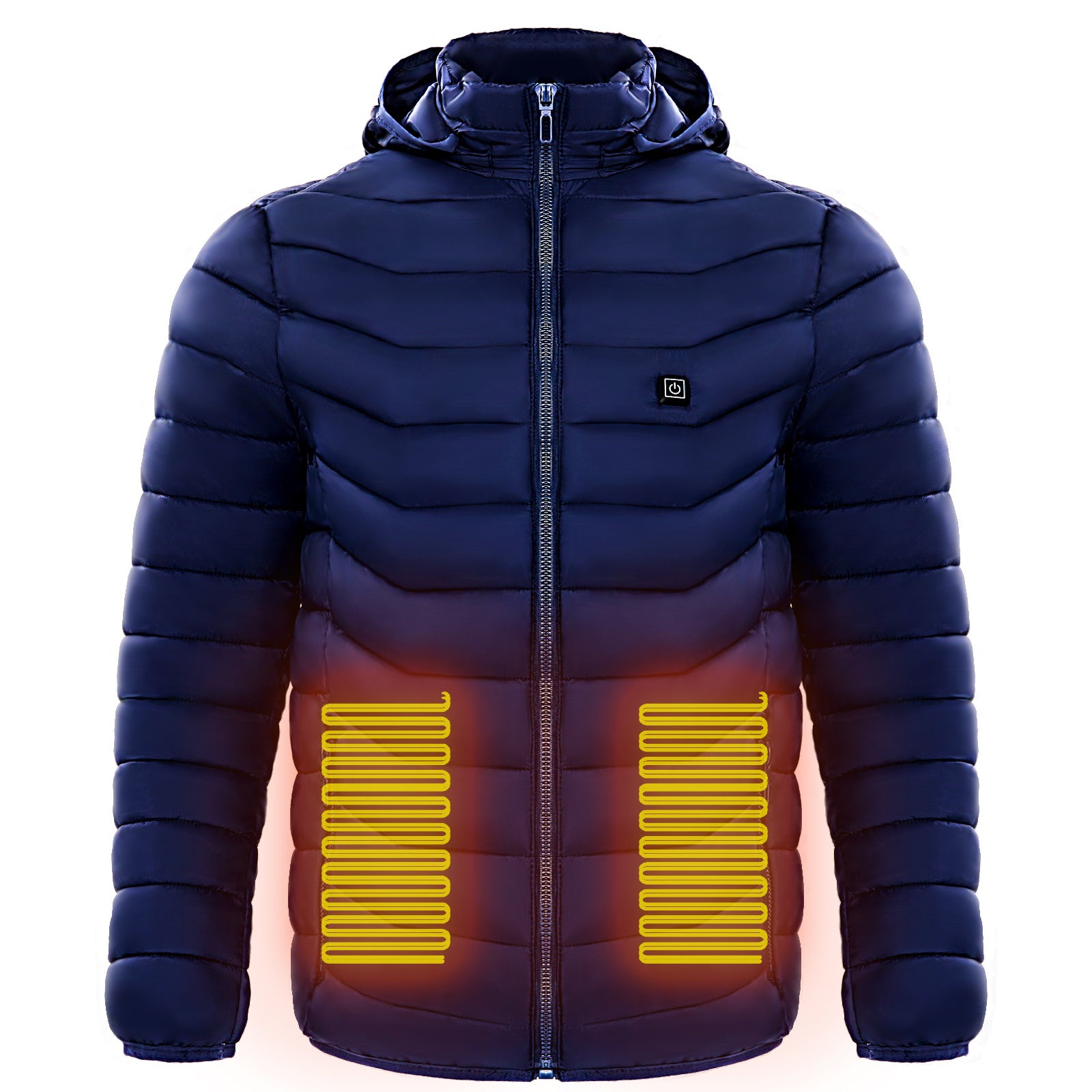 Men Heated Puffer Jacket Electric Heating Coat Insulated Hood Windbreaker 9Heat Zones Perfect for skiing: With its lightweight and long-sleeve puffer design, this heated jacket is ideal for skiing. It provides the necessary warmth without hindering your m