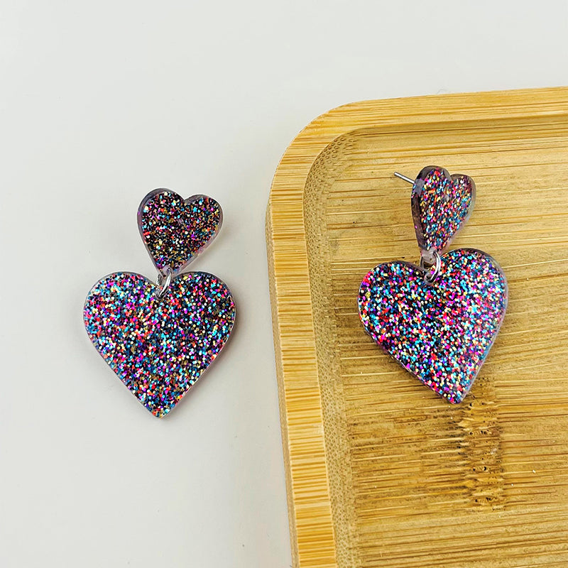 Acrylic Love Earrings Women Valentine's Day Personalized Jewelry Product information: Material: acrylic Style: fashionable and simple Features:Geometry Color:picture color Packing list: Earring*1 Pair Product Image: Acrylic Love Earrings Women Valentine's