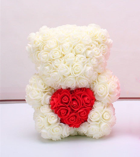 Valentine's Day Gift Rose Bear Eternal Flower Rose Teddy Bear PE Foam Bear 25cm Valentines Day Overview: Rose Bear — The rose bear is about 10*7*7 inches (length*width*height). This eternal rose bear symbolizes eternal love, affection, friendship and stab