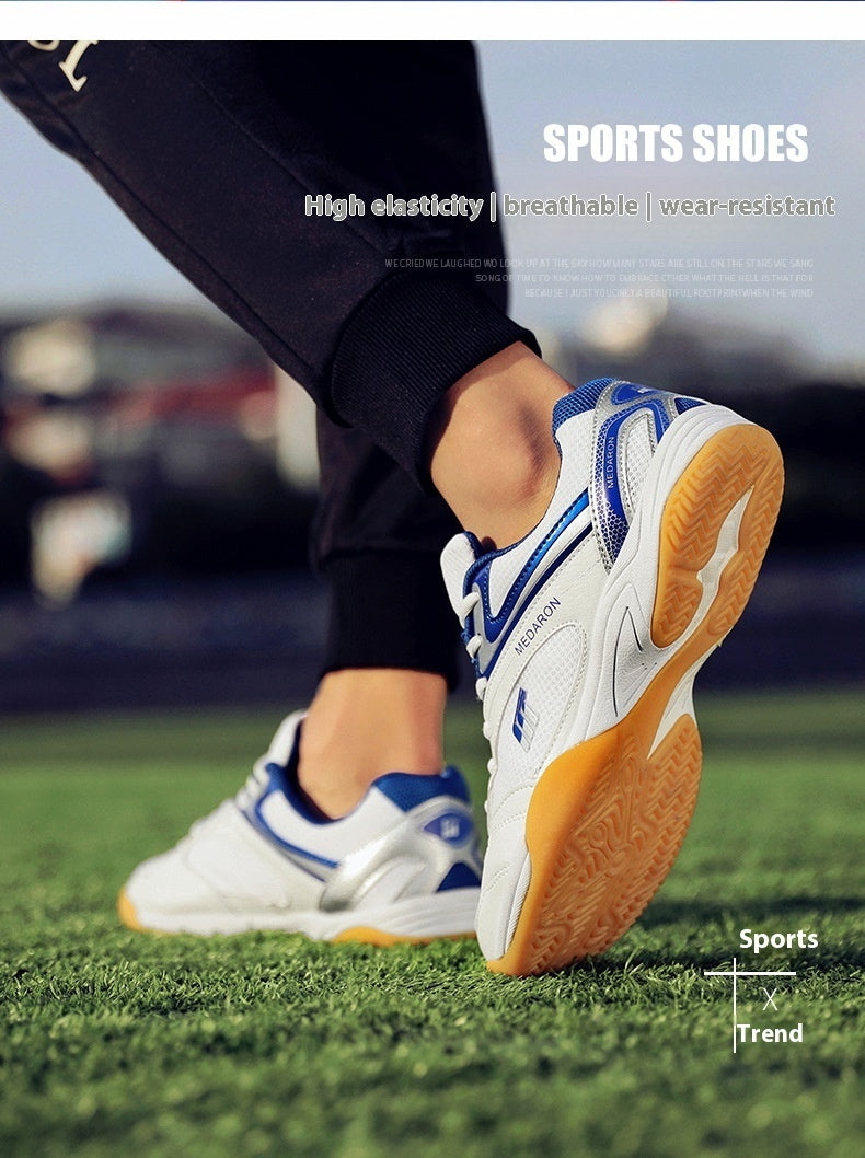 Mesh Table Tennis Sneaker Competition Training Running Shoes Product information: Color: 615 white red, 615 white blue Size: 35, 36, 39, 38, 40, 41, 42, 43, 37, 44, 45 Sole craft: viscose shoes Sole material: rubber Toe holder shape: round head Outsole ma