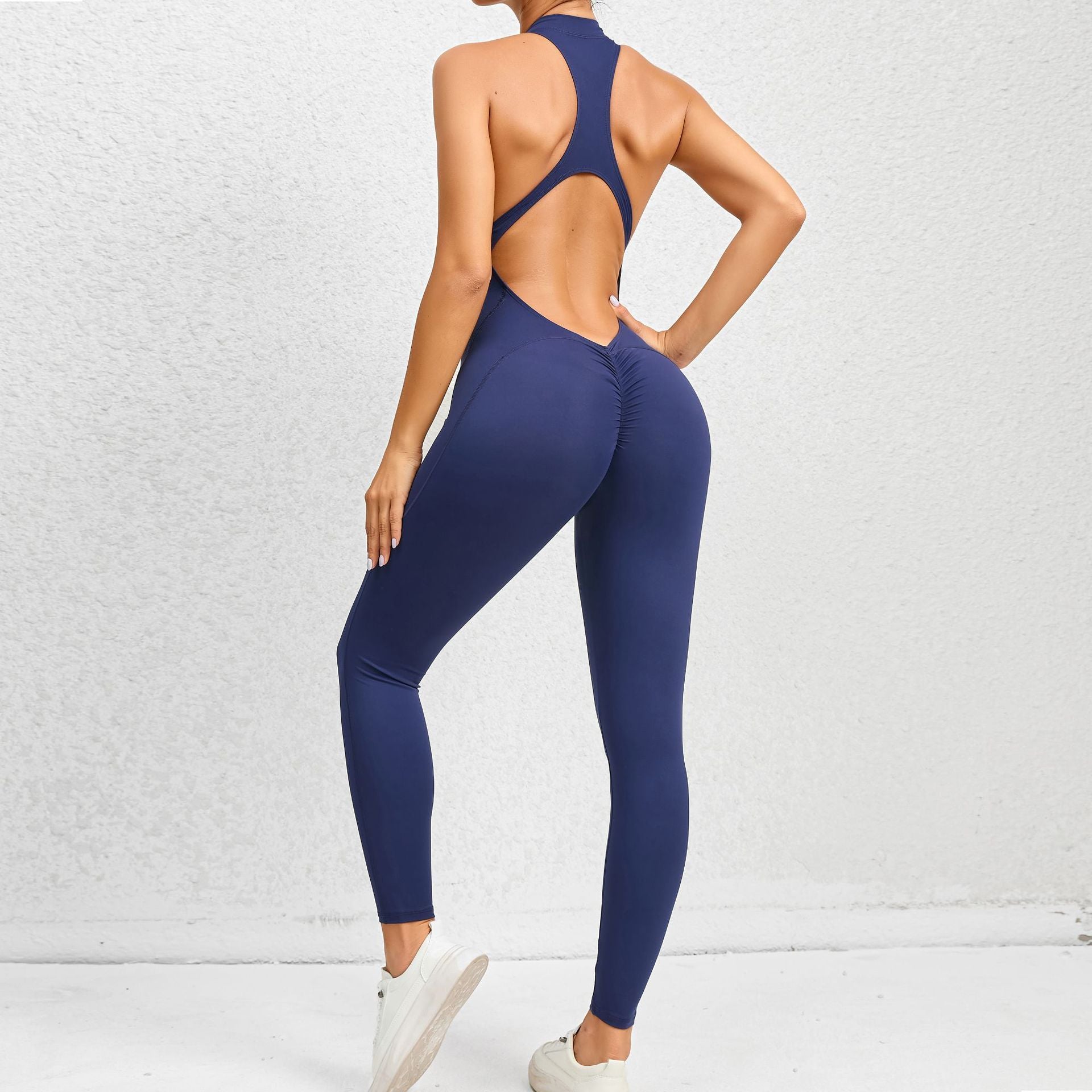Zippered Yoga Fitness Jumpsuit Sleeveless Tummy Control Stretch Shapewear Butt Lifting Sportswear Women Fashion Outfits Clothing Overview: Unique design, stylish and beautiful. Good material, comfortable wear. A variety of colors, any choice. Product info