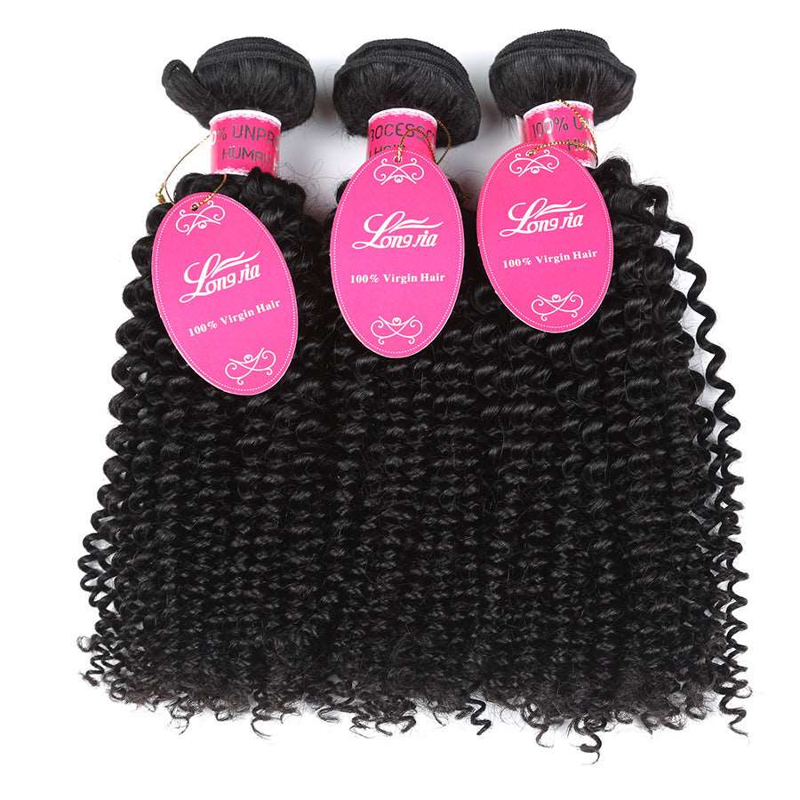 10A Deep Curly Brazilian Human Hair Bundles Weave Product information: Product name ：deep curly Material：Human hair Specification：8-24 inches Color： 1B natural color Weight：100g±2g/each Packing list: 1* wig 10A Deep Curly Brazilian Human Hair Bundles Weav