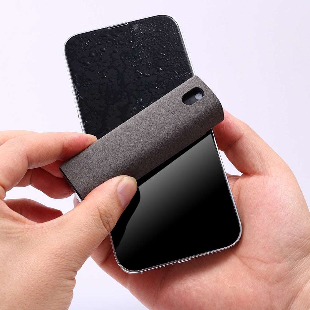 2 In 1 Phone Screen Cleaner Spray Keep your screens spotless with our 2-in-1 Phone Screen Cleaner Spray. This convenient tool is designed to clean and remove dust from computer monitors, mobile phone screens, and more. It comes with a microfiber cloth for