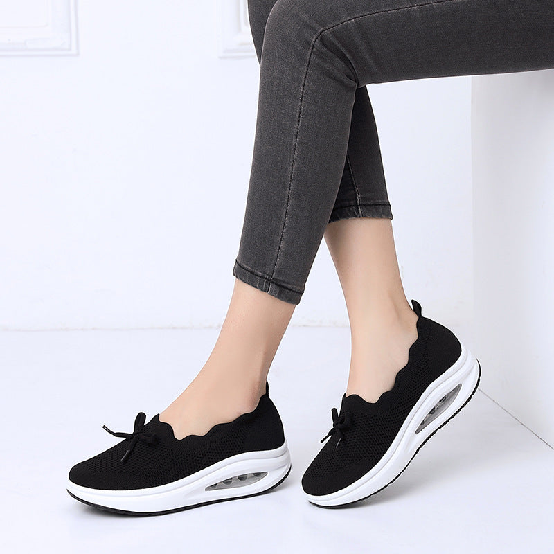 Spring New Flying Woven Sports Mesh Breathable One-step Lazy Walking Shoes Women Overview: Unique design, stylish and beautiful. Good material, comfortable feet. A variety of colors, any choice. Specification: Style: sports Upper material: fabric Popular