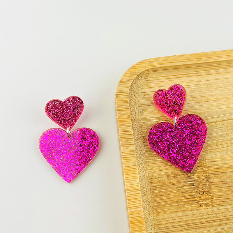 Acrylic Love Earrings Women Valentine's Day Personalized Jewelry Product information: Material: acrylic Style: fashionable and simple Features:Geometry Color:picture color Packing list: Earring*1 Pair Product Image: Acrylic Love Earrings Women Valentine's