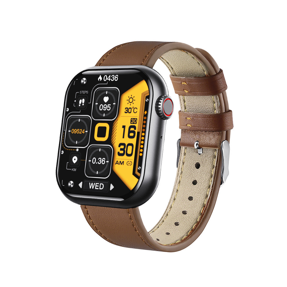 Smart Watch Bluetooth Calling Heart Rate Body Temperature Voice Assistant Smart Bracelet Sports Watch Product information: Color: black, pink, black and black leather, black and brown leather, golden brown leather Packing List: watch, description collecti