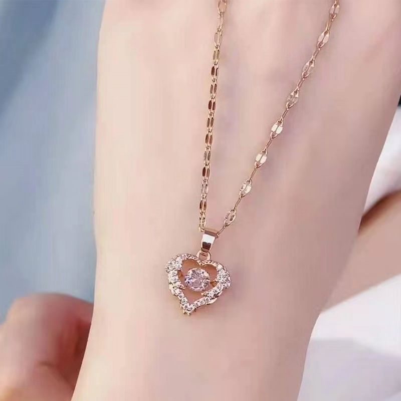 Valentines Day Gift Perfume Bottle Pendant Titanium Steel Necklace Korean Trend Zircon Luxury Female Necklace Charm Jewelry Gift Fashion Jewelry Woman Overview: Unique design, stylish and beautiful. Good material, High quality. A variety of types, any cho