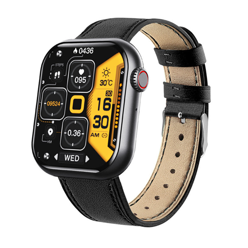 Smart Watch Bluetooth Calling Heart Rate Body Temperature Voice Assistant Smart Bracelet Sports Watch Product information: Color: black, pink, black and black leather, black and brown leather, golden brown leather Packing List: watch, description collecti
