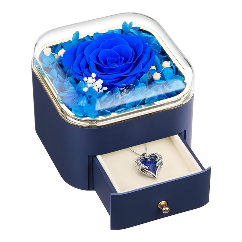 Valentines Day Rose Flower Drawer Jewelry Box Earrings Ring Necklace Storage Valentine's Day Gift Box Romantic Jewelry Packaging Box Overview: Applicable Occasions: Valentine's Day; Mother's Day; Christmas, Wedding, Birthday, Anniversary, etc. Perfect Gif