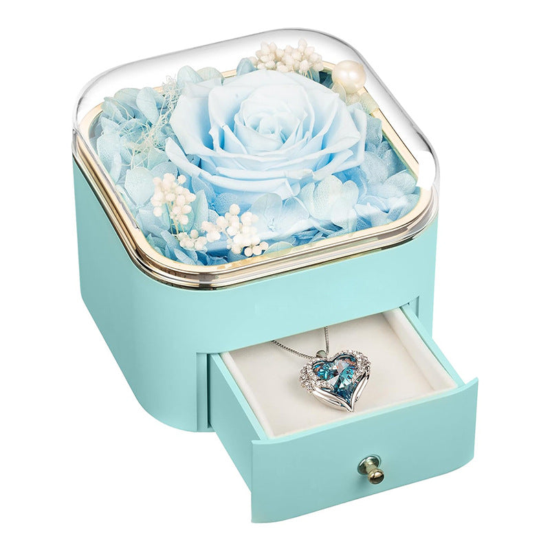 Valentines Day Rose Flower Drawer Jewelry Box Earrings Ring Necklace Storage Valentine's Day Gift Box Romantic Jewelry Packaging Box Overview: Applicable Occasions: Valentine's Day; Mother's Day; Christmas, Wedding, Birthday, Anniversary, etc. Perfect Gif