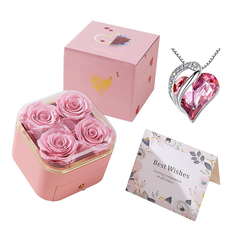 Valentines Day Rose Flower Drawer Jewelry Box Earrings Ring Necklace Storage Valentine's Day Gift Box Romantic Jewelry Packaging Box Overview: Applicable Occasions: Valentine's Day; Mother's Day; Christmas, Wedding, Birthday, Anniversary, etc. Perfect Gif