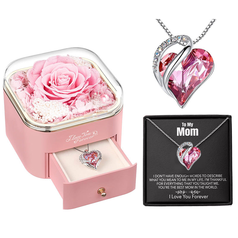 Valentines Day Rose Flower Drawer Jewelry Box Earrings Ring Necklace Storage Valentine's Day Gift Box Romantic Jewelry Packaging Box Overview: Applicable Occasions: Valentine's Day; Mother's Day; Christmas, Wedding, Birthday, Anniversary, etc. Perfect Gif