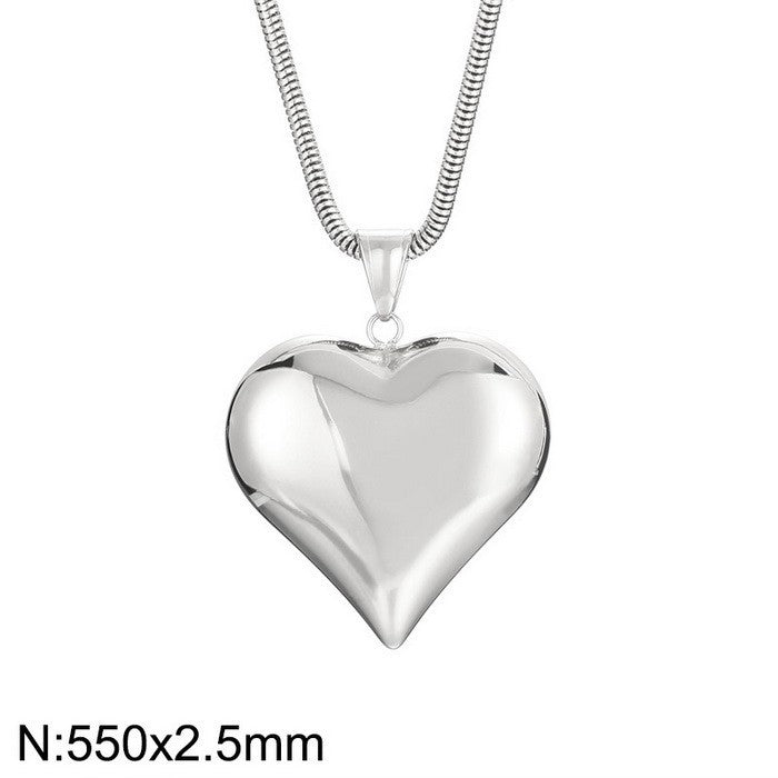 Gold Sliver Hollow Heart-shaped Necklace Ins Simple Versatile Personalized Love Necklace For Women's Jewelry Valentine's Day Product information: Material: titanium steel Processing: Electroplating Shape: Heart Chain Style: Snake Bone Chain Pendant Materi