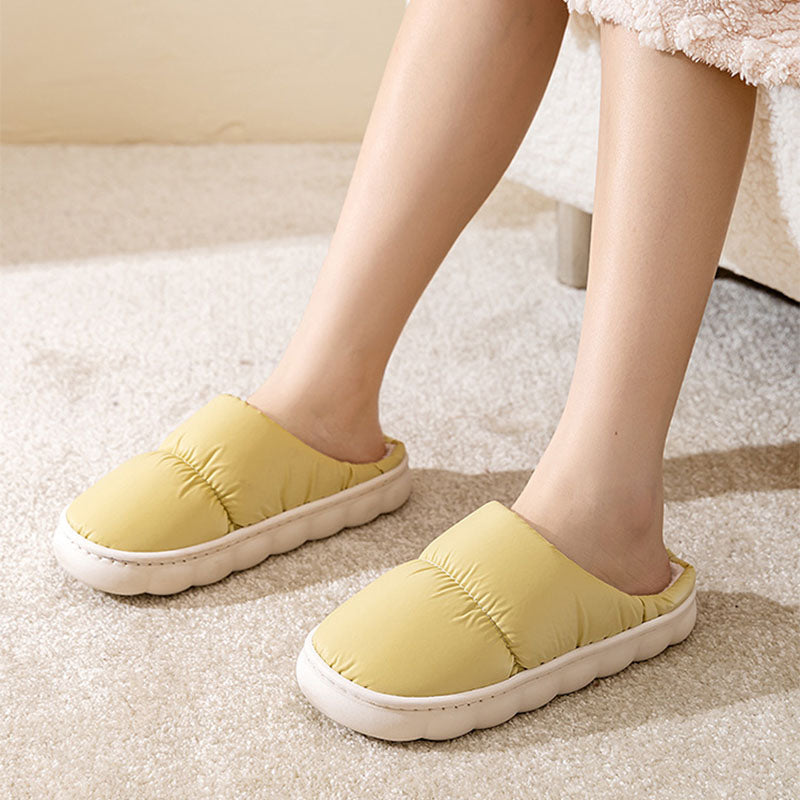 New Down Cotton Slippers Women Couple Winter Fashion Indoor Thick-soled Non-slip House Shoes Warm Floor Plush Slippers For Men Product information: Upper Material: Artificial Leather Sole Material:Rubber Function: Anti-slip, Warmth Toe shape: wrapped Heel