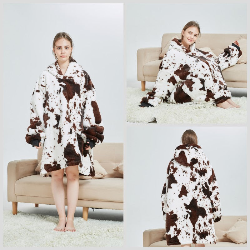 Cartoon Animal One-piece Pajamas Starry Sky Wine Red Winter Clothes Robe Men And Women Thickened Product information: Product Category: Nightgown Fabric name: lamb wool Main fabric composition: polyester fiber (polyester) Thickness: Super thick Applicable
