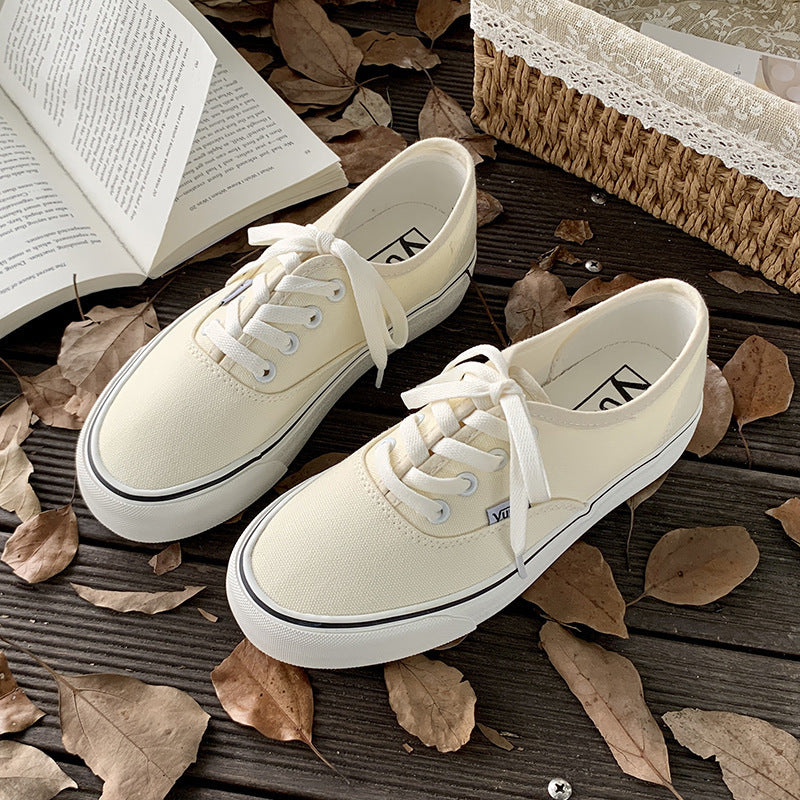 Fashion All-match Student White Shoes Trendy Sneakers Product information: Applicable age group: adult Upper Material: Canvas Sole Material: Rubber Style: Korean Color: black, sky blue, fairy pink, fluorescent green, Tiffany green, dragon fruit red, milk