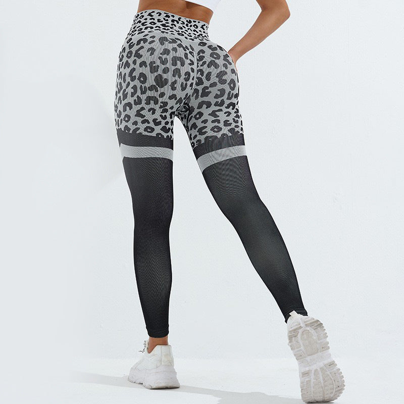 Leopard Print Fitness Pants For Women High Waist Butt Lifting Seamless Leggings Elastic Running Sport Training Yoga Pants Gym Outfits Clothing Product information: Material:Nylon Style:Fashion Simple Features:Solid color Color:picture color Size Informati