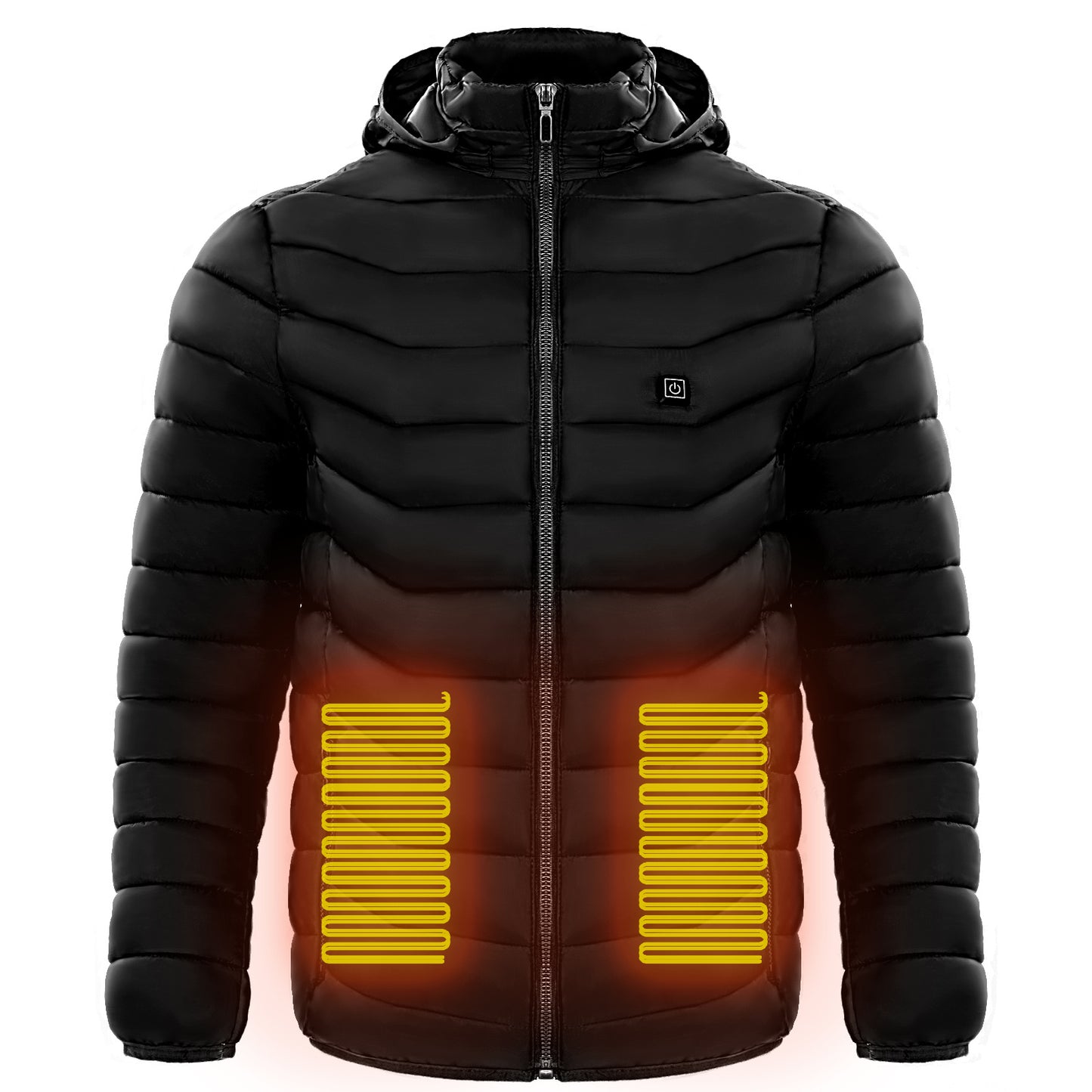 Men Heated Puffer Jacket Electric Heating Coat Insulated Hood Windbreaker 9Heat Zones Perfect for skiing: With its lightweight and long-sleeve puffer design, this heated jacket is ideal for skiing. It provides the necessary warmth without hindering your m