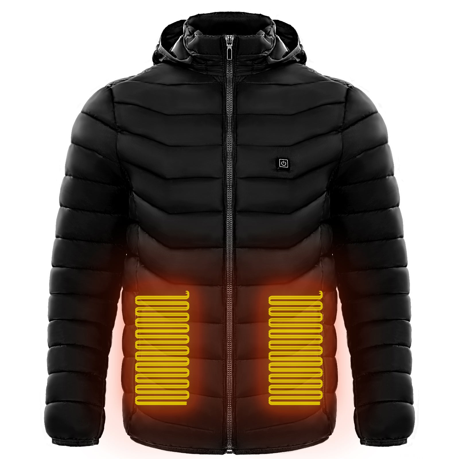 Men Heated Puffer Jacket Electric Heating Coat Insulated Hood Windbreaker 9Heat Zones Perfect for skiing: With its lightweight and long-sleeve puffer design, this heated jacket is ideal for skiing. It provides the necessary warmth without hindering your m