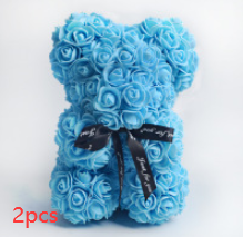 Valentine's Day Gift Rose Bear Eternal Flower Rose Teddy Bear PE Foam Bear 25cm Valentines Day Overview: Rose Bear — The rose bear is about 10*7*7 inches (length*width*height). This eternal rose bear symbolizes eternal love, affection, friendship and stab