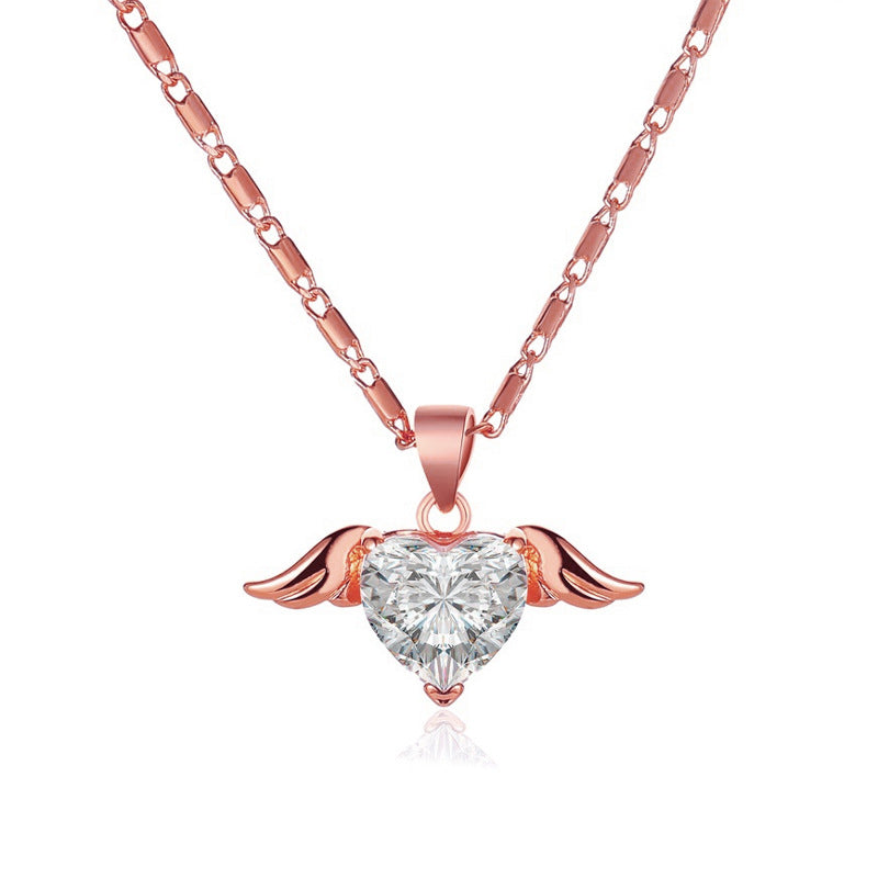 Heart Wings Necklace For Women Product information: Treatment Process: Electroplating Color: 01KC gold 9484,02 White K 9487,03 Rose Gold 9046 Material: Copper Popular elements: Love/heart Applicable population: Female Size: Packing list: Necklace *1 Produ