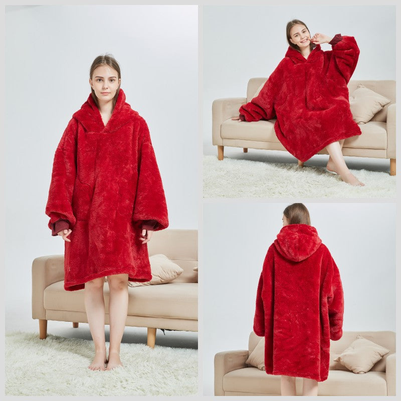 Cartoon Animal One-piece Pajamas Starry Sky Wine Red Winter Clothes Robe Men And Women Thickened Product information: Product Category: Nightgown Fabric name: lamb wool Main fabric composition: polyester fiber (polyester) Thickness: Super thick Applicable