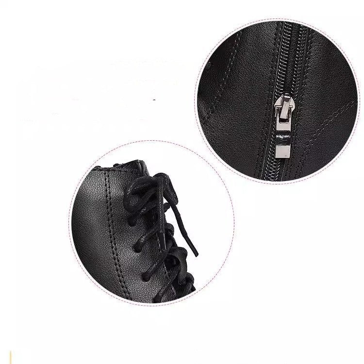 Dr Martens Boots Women's British Style Thick Bottom Product information: Color: black, black plus Velvet Heel height: mid heel (3-5CM) Size: 35, 36, 37, 38, 39, 40 Sole material: rubber Toe holder shape: round head Shoe Upper material: artificial pu Weari