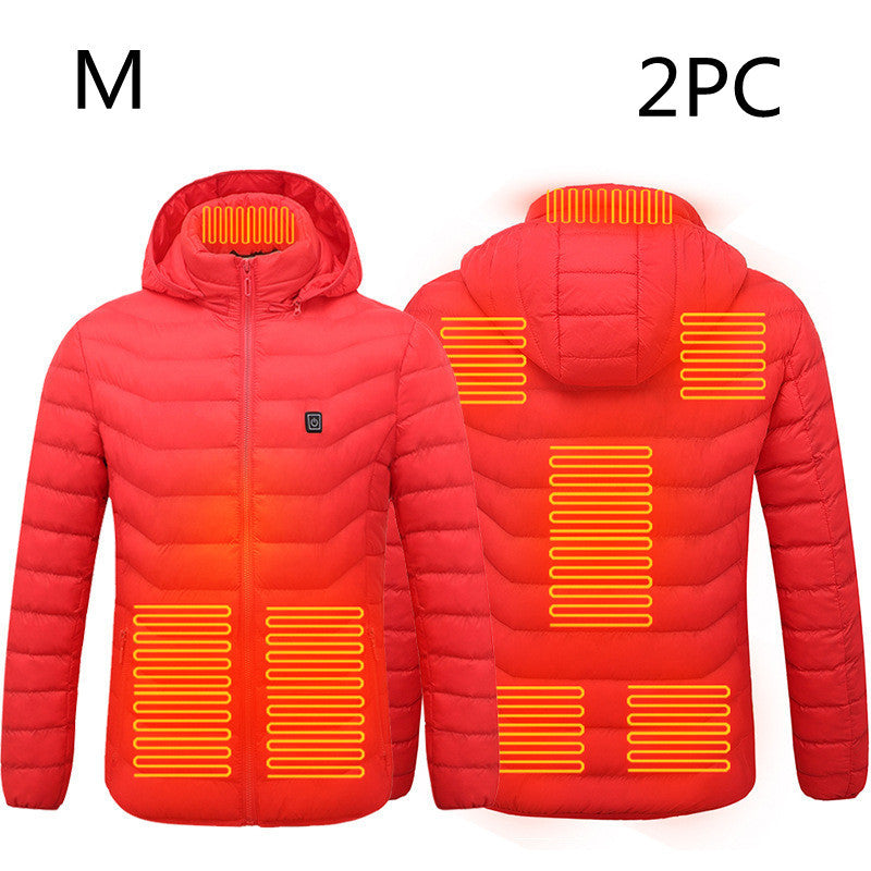 New Heated Jacket Coat USB Electric Jacket Cotton Coat Heater Thermal Clothing Heating Vest Men's Clothes Winter Overview: LIGHTWEIGHT DESIGN FOR HEATING: Metallic dot lining, elastic cuffs, hem, removable hood, long sleeve and high-quality zippers help y
