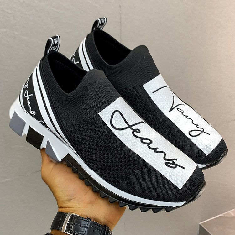 Flying Woven Sneakers Breathable Couple Coconut Shoes Women's Single Shoes Product information: Upper material: fabric Popular elements: slope heel, waterproof platform, color matching Supply category: spot Toe shape: round head Heel height: middle heel (