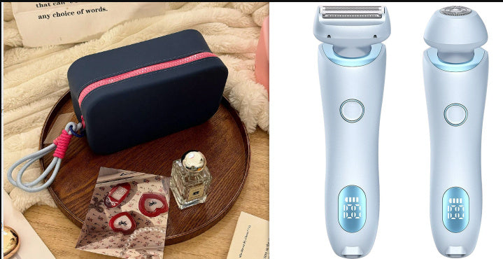 2 In 1 Hair Removal Epilator USB Rechargeable Trimmer Women Body Razor Face Leg Armpit Bikini Hand Pubic Shaver Hair Remover Overview: 【2 in 1 Electric Shaver for Women】electric razors aim to provide a painless & safe way for women shaving without worryin
