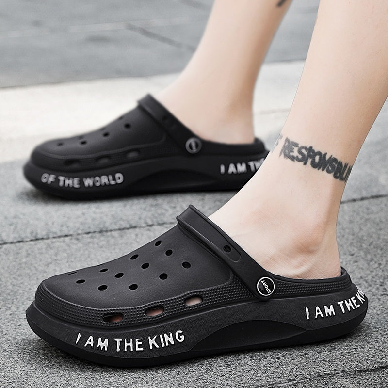 Outdoor Casual Dual-use Beach Half Slippers Sports Leisure Sandals Feeling Of Walking On Shit Product information: Color: black, gray, green, blue, white, black [fashion style], white【 fashion style], khaki [fashion style], Black [casual style], white【 ca