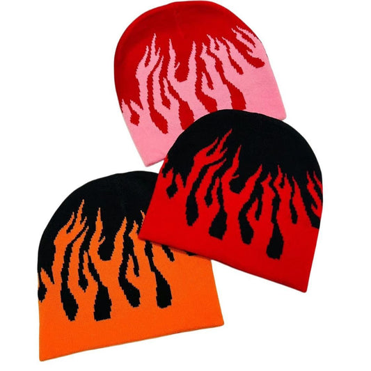 Knitted Hat Hip-hop Street Flame Sleeve Cap Product information: Color: red flame, pink flame size, orange flame Crown style: Dome Main fabric composition: acrylic fiber Size: average size (56-59cm) Function: breathable, warm, windproof Style: Versatile,
