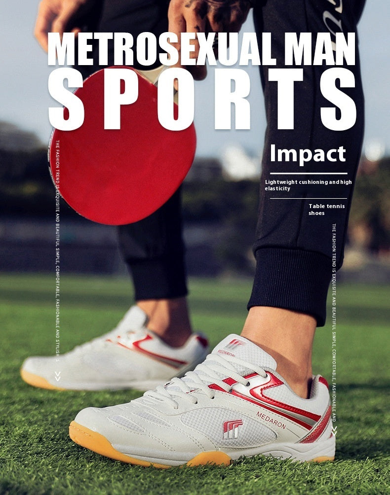 Mesh Table Tennis Sneaker Competition Training Running Shoes Product information: Color: 615 white red, 615 white blue Size: 35, 36, 39, 38, 40, 41, 42, 43, 37, 44, 45 Sole craft: viscose shoes Sole material: rubber Toe holder shape: round head Outsole ma