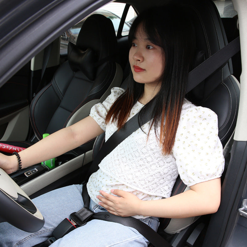 Pregnant Women's Car Seat Belt Belly Support Safety Belt Product information: Material: polyester ABS 45 steel Size: Black snap maternal safety belt, simple maternal safety belt, beige snap maternal safety belt, red snap maternal safety belt, Installation
