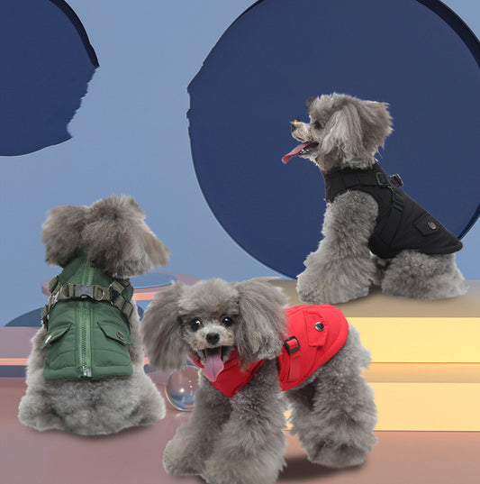 Pet Winter Cotton Dog Clothes Zipper Jacket Dog Supplies Product information: Material: polyester Product: category cotton-padded clothes Style: Casual Color: DZ270 black, DZ271 red, DZ272 army green, DZ273 blue, DZ274 red, DZ275 army green, DZ276 black,