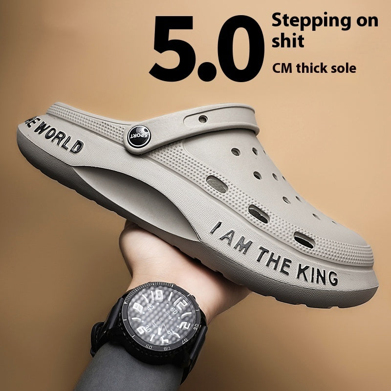 Outdoor Casual Dual-use Beach Half Slippers Sports Leisure Sandals Feeling Of Walking On Shit Product information: Color: black, gray, green, blue, white, black [fashion style], white【 fashion style], khaki [fashion style], Black [casual style], white【 ca