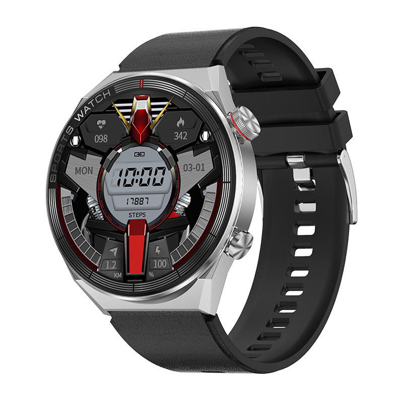 Smart Watch Bluetooth Calling Heart Rate Music Playback Product information: Color: Silver glue, vinyl, silver leather, black leather, silver steel, black steel Packing List: watch, charging cable, instruction, packing box Applicable people: women, men, n